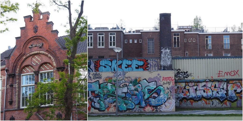 El viejo edificio de la escuela en Blankenstraat, Ámsterdam