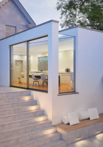 Eaves rooflight in house extension