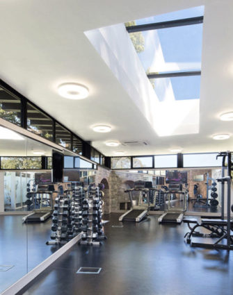 Multipart rooflight in a gym